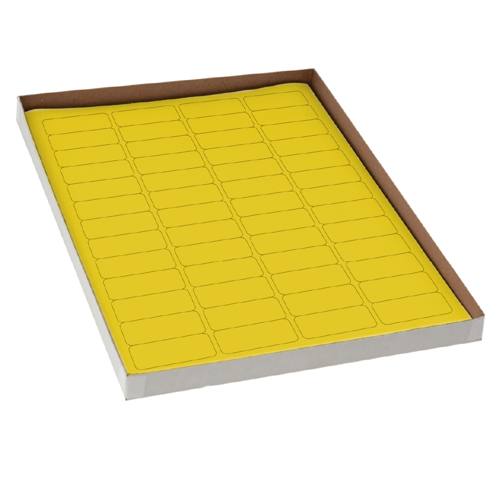 Globe Scientific Label Sheets, Cryo, 43x19mm, for Cryovials, 20 Sheets, 52 Labels per Sheet, Yellow 